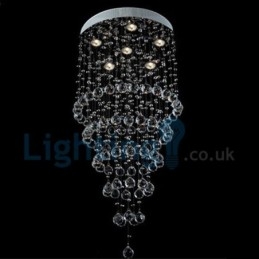 Lampadario moderno a sospensione a filo con gocce di cristallo 50 x 50 x 100 cm 6x3 W