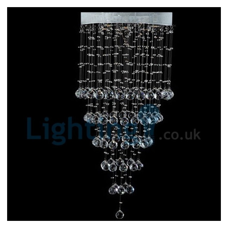 Lampadario moderno a sospensione a filo con gocce di cristallo 50 x 50 x 100 cm 6x3 W