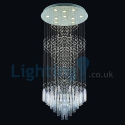 Lampadario a sospensione moderno in cristallo a goccia 60x60x150 cm, 10 LED