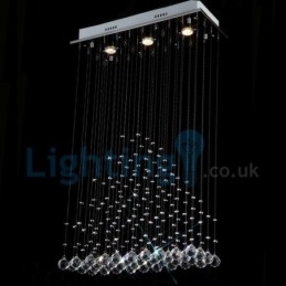 Lampadario a sospensione moderno in cristallo a goccia 55 x 20 x 100 cm, 3 LED