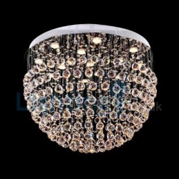 Lampadario a sospensione moderno contemporaneo con cristalli a goccia 80 x 80 x 55 cm