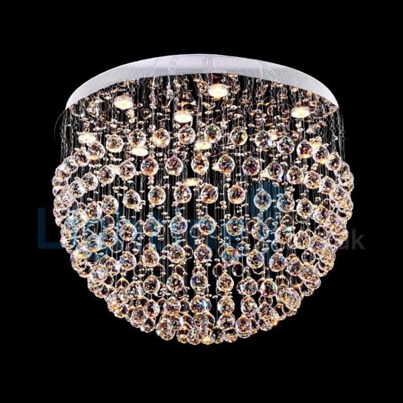 Lampadario a sospensione moderno contemporaneo con cristalli a goccia 80 x 80 x 55 cm