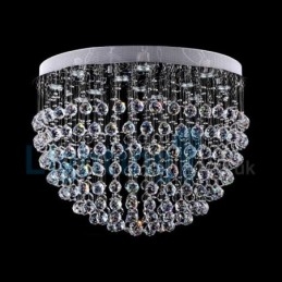 Lampadario a sospensione moderno contemporaneo con cristalli a goccia 80 x 80 x 55 cm