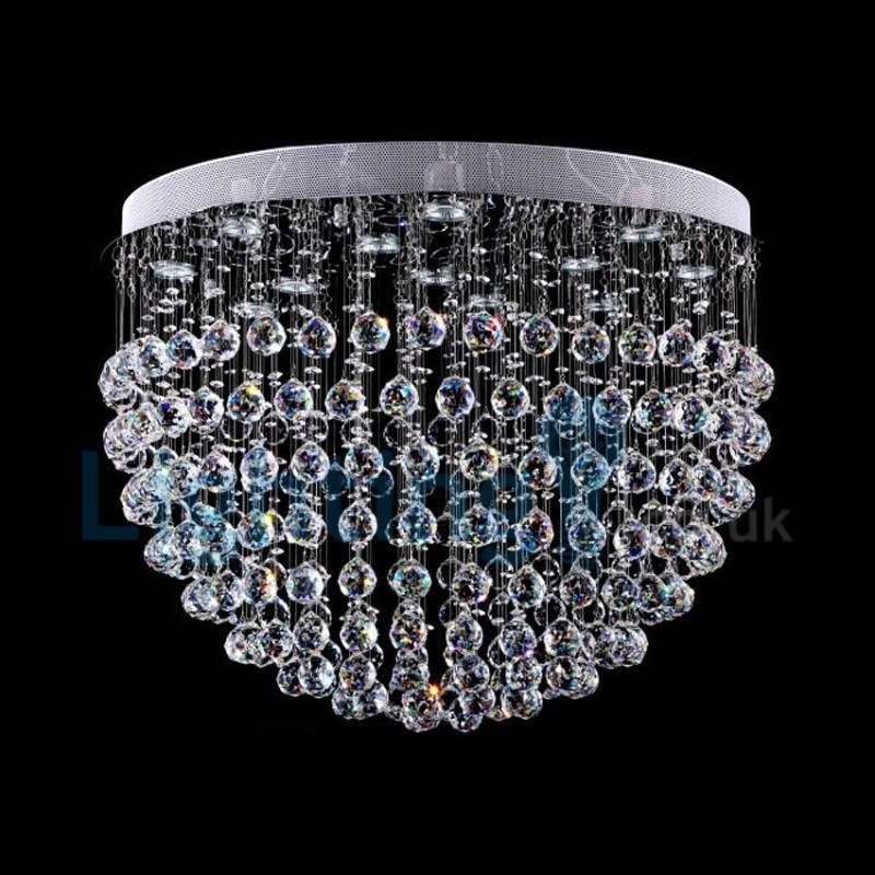 Lampadario a sospensione moderno contemporaneo con cristalli a goccia 80 x 80 x 55 cm