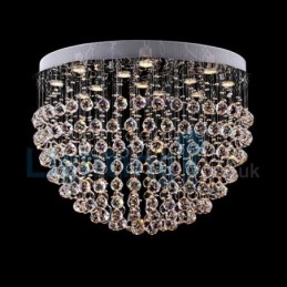 Lampadario a sospensione moderno contemporaneo con cristalli a goccia 80 x 80 x 55 cm