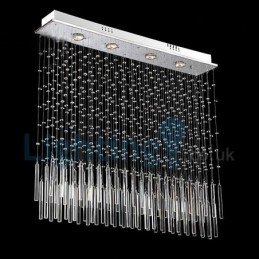 Lampadario a sospensione moderno in cristallo a goccia 80 x 15 x 80 cm 4x3 W LED