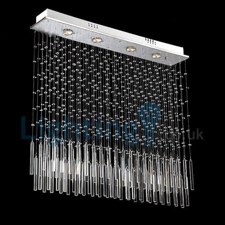 Lampadario a sospensione moderno in cristallo a goccia 80 x 15 x 80 cm 4x3 W LED