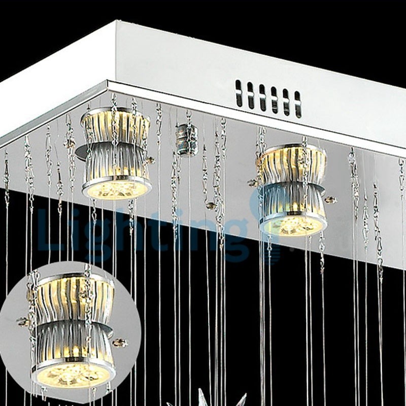 Lampadario a sospensione moderno in cristallo a goccia 80 x 15 x 80 cm 4x3 W LED