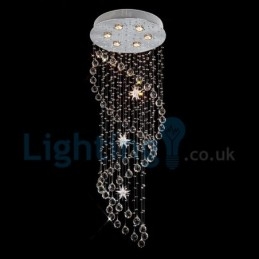 Lampadario a sospensione moderno con gocce di cristallo 50x50x150 cm, 6 LED