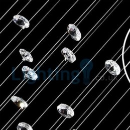 Lampadario a sospensione moderno con gocce di cristallo 50x50x150 cm, 6 LED