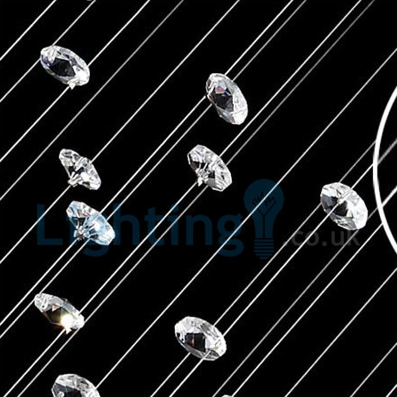 Lampadario a sospensione moderno con gocce di cristallo 50x50x150 cm, 6 LED