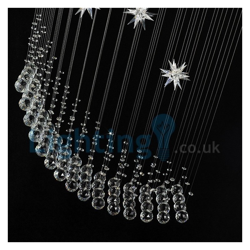 Lampadario a sospensione moderno in cristallo a goccia 60 x 20 x 90 cm 4 lampadine LED