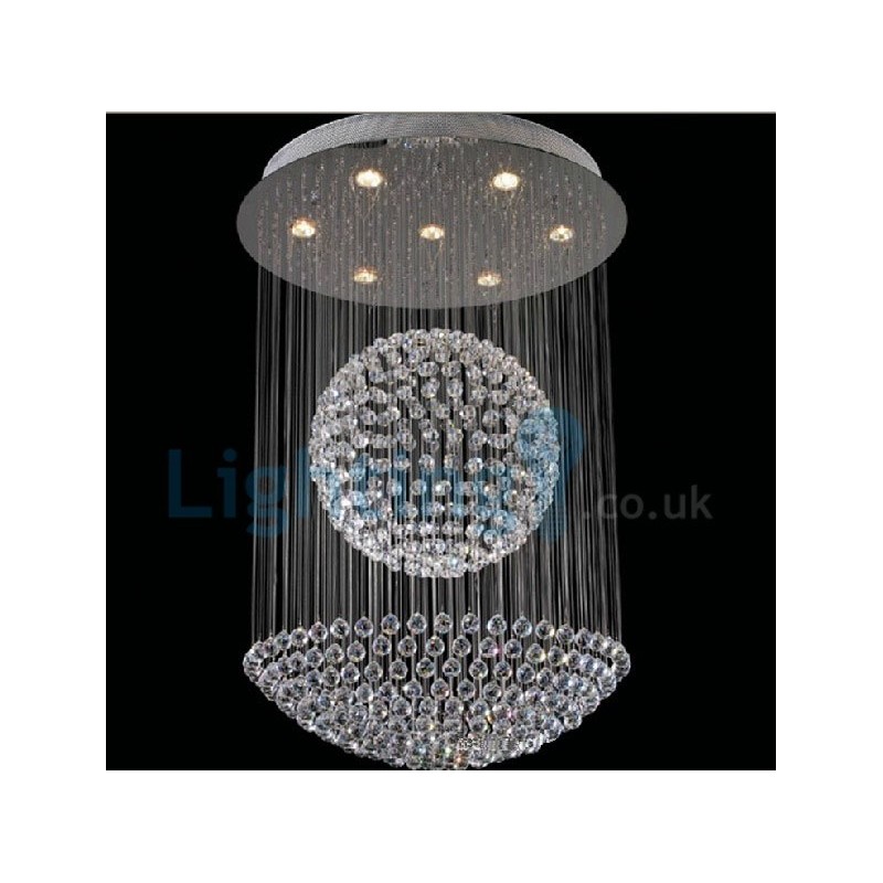 Lampadario a sospensione moderno in cristallo a goccia con 7 LED, 60x60x80 cm