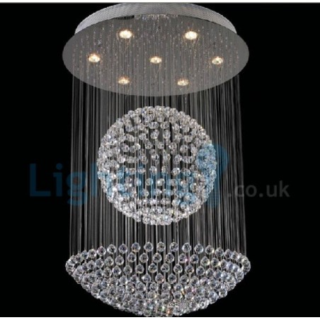 Lampadario a sospensione moderno in cristallo a goccia con 7 LED, 60x60x80 cm