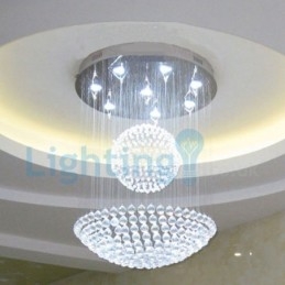 Lampadario a sospensione moderno in cristallo a goccia con 7 LED, 60x60x80 cm