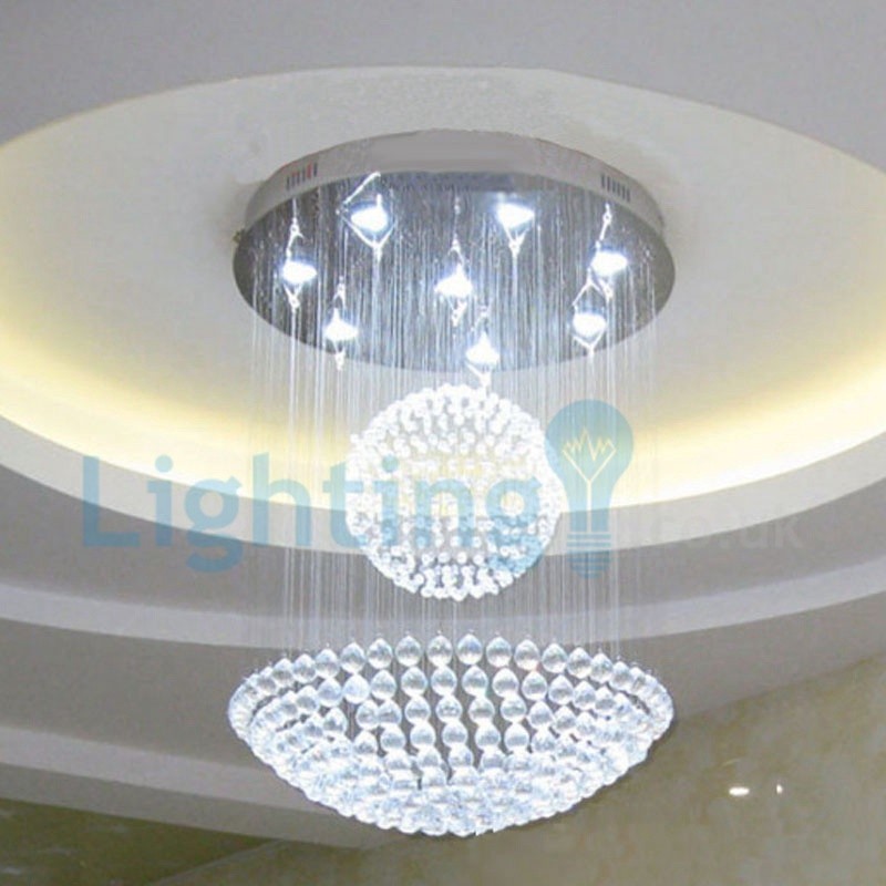 Lampadario a sospensione moderno in cristallo a goccia con 7 LED, 60x60x80 cm