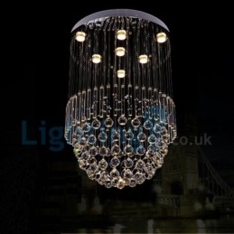 Lampadario a sospensione moderno in cristallo a goccia 7 luci LED 60 x 60 x 80 cm