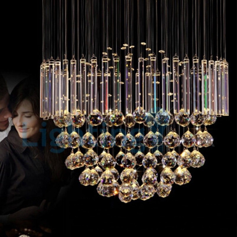 Lampadario a sospensione moderno in cristallo a goccia 7 luci LED 60 x 60 x 80 cm
