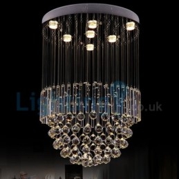 Lampadario a sospensione moderno in cristallo a goccia 7 luci LED 60 x 60 x 80 cm