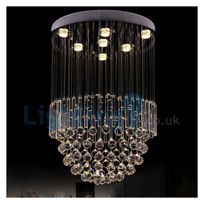 Lampadario a sospensione moderno in cristallo a goccia 7 luci LED 60 x 60 x 80 cm