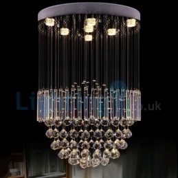 Lampadario a sospensione moderno in cristallo a goccia 7 luci LED 60 x 60 x 80 cm