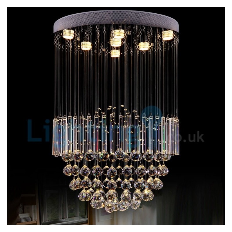 Lampadario a sospensione moderno in cristallo a goccia 7 luci LED 60 x 60 x 80 cm