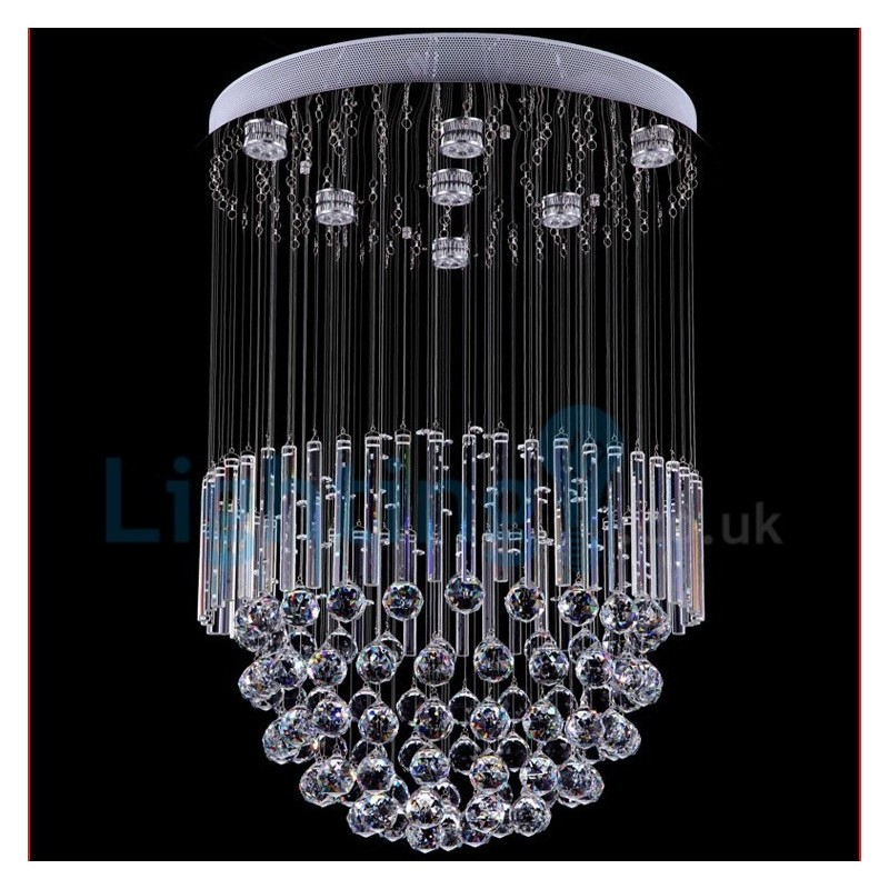 Lampadario a sospensione moderno in cristallo a goccia 7 luci LED 60 x 60 x 80 cm