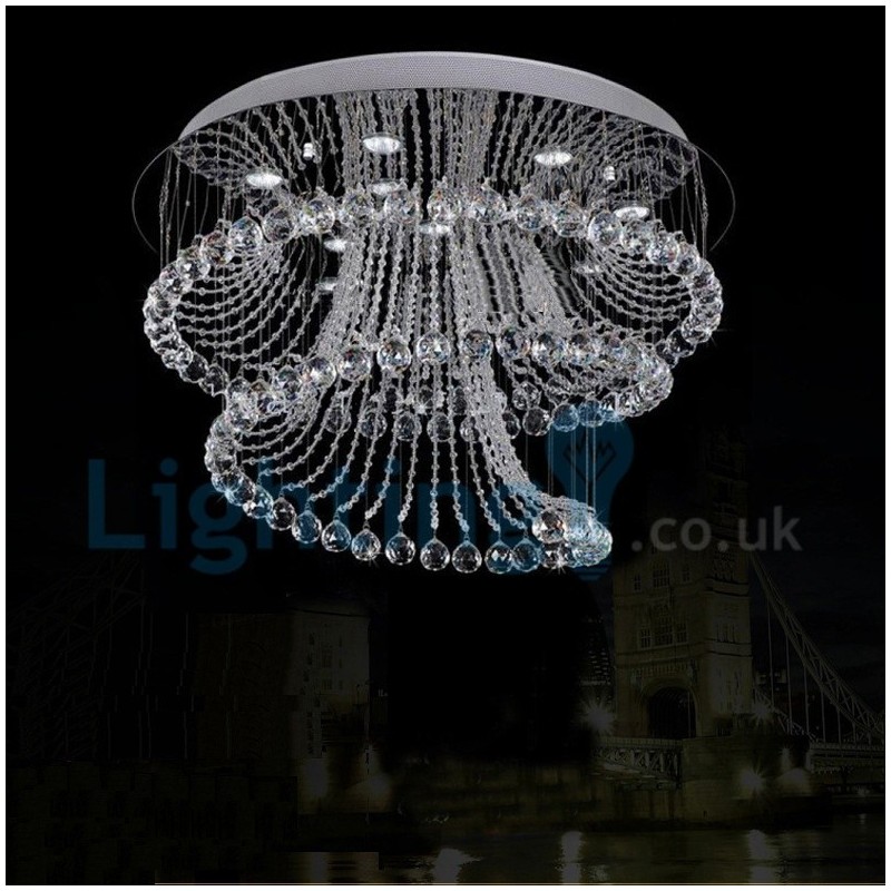 Lampadario a sospensione moderno in cristallo a goccia 80x80x80 cm LED