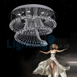 Lampadario a sospensione moderno in cristallo a goccia 80x80x80 cm LED
