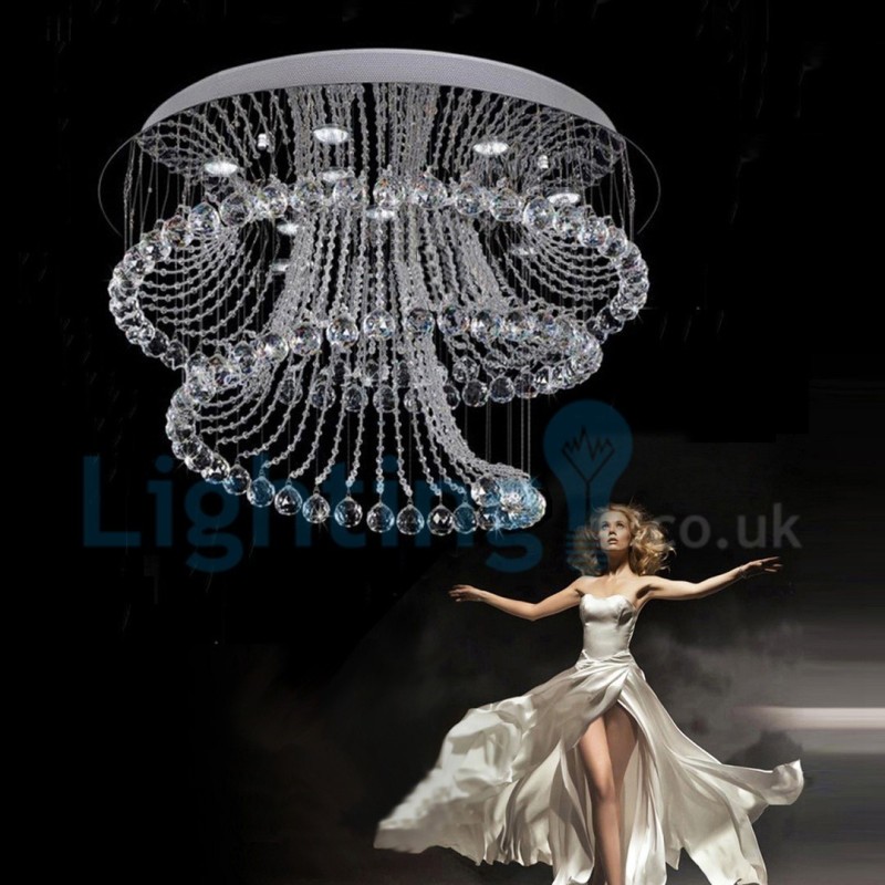 Lampadario a sospensione moderno in cristallo a goccia 80x80x80 cm LED