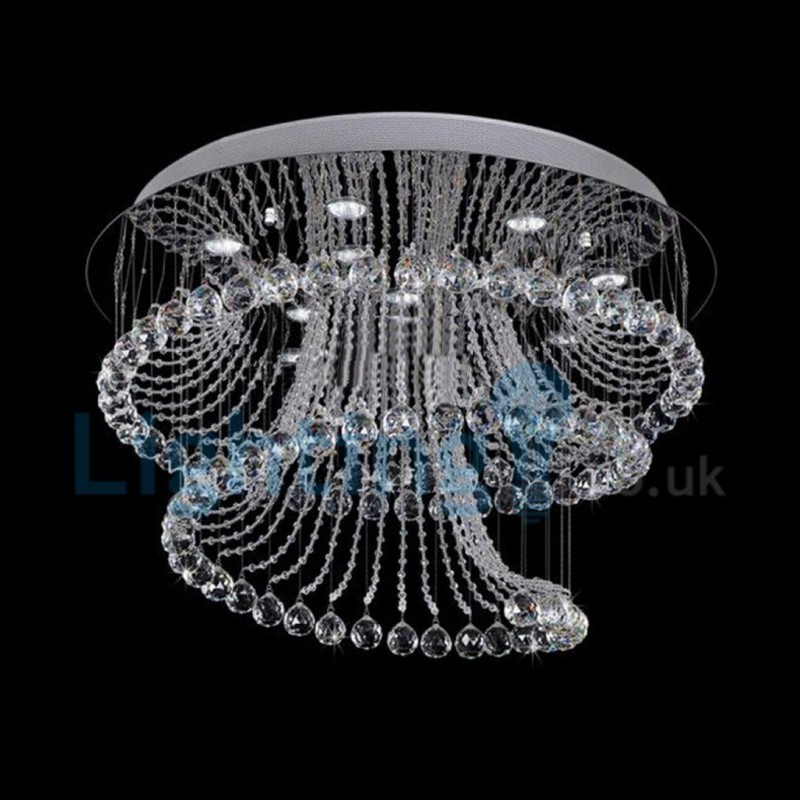 Lampadario a sospensione moderno in cristallo a goccia 80x80x80 cm LED