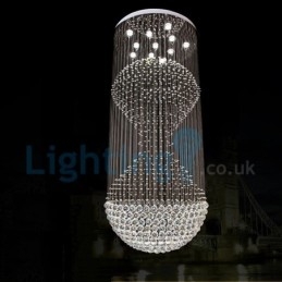 Lampadario a sospensione moderno in cristallo a goccia 80x80x200 cm 11 luci LED