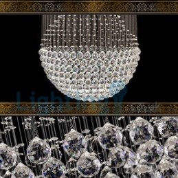 Lampadario a sospensione moderno in cristallo a goccia 80x80x200 cm 11 luci LED
