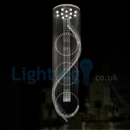 Lampadario a sospensione moderno in cristallo a goccia 80 x 80 x 300 cm, 12 LED