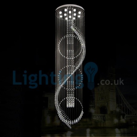 Lampadario a sospensione moderno in cristallo a goccia 80 x 80 x 300 cm, 12 LED