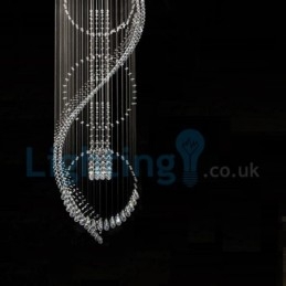 Lampadario a sospensione moderno in cristallo a goccia 80 x 80 x 300 cm, 12 LED