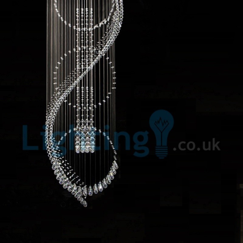 Lampadario a sospensione moderno in cristallo a goccia 80 x 80 x 300 cm, 12 LED