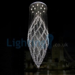 Lampadario a sospensione moderno con gocce di cristallo 80 x 80 x 248 cm, 12 LED