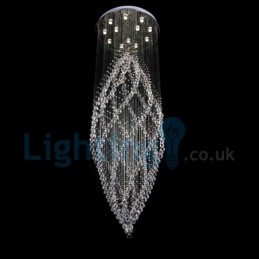 Lampadario a sospensione moderno con gocce di cristallo 80 x 80 x 248 cm, 12 LED