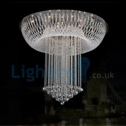 Lampadario moderno a sospensione a filo con gocce di cristallo 80x80x100 cm