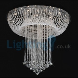 Lampadario moderno a sospensione a filo con gocce di cristallo 80x80x100 cm