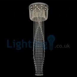 Lampadario a sospensione moderno in cristallo a goccia 80 x 80 x 260 cm, 13 LED