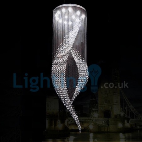 Lampadario moderno a sospensione in cristallo a goccia 13 LED 80x80x280 cm