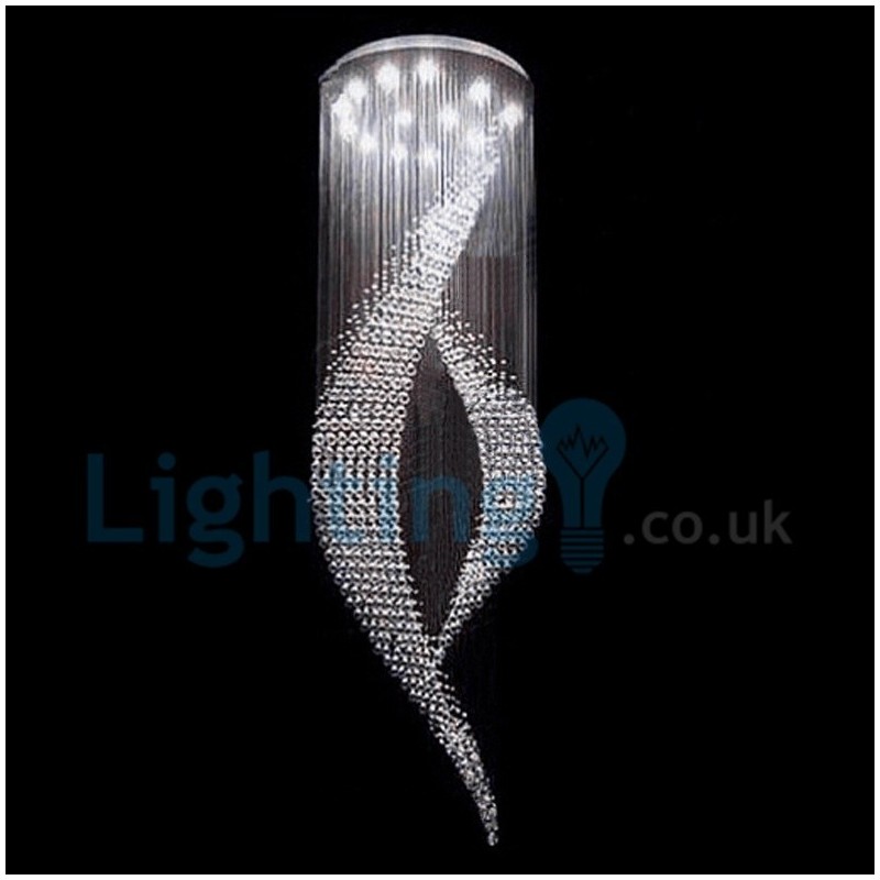 Lampadario moderno a sospensione in cristallo a goccia 13 LED 80x80x280 cm