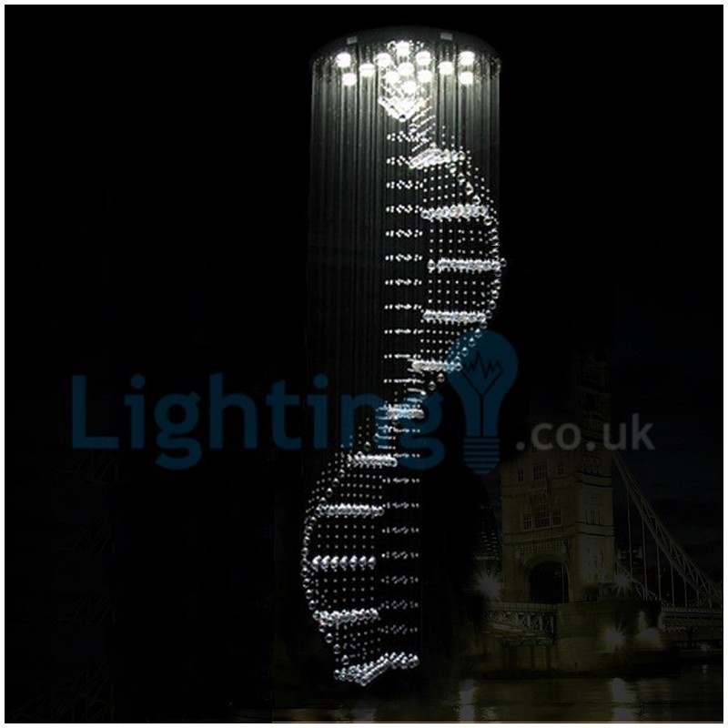 Lampadario a sospensione moderno in cristallo a goccia 80×80×200 cm 13 luci LED