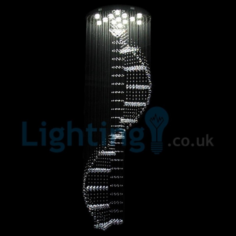 Lampadario a sospensione moderno in cristallo a goccia 80×80×200 cm 13 luci LED