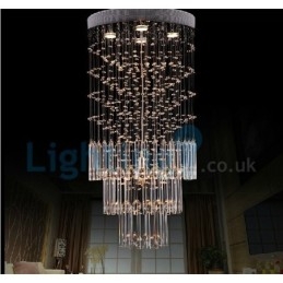 Lampadario a sospensione moderno in cristallo a goccia, 4 LED, 50 x 50 x 100 cm