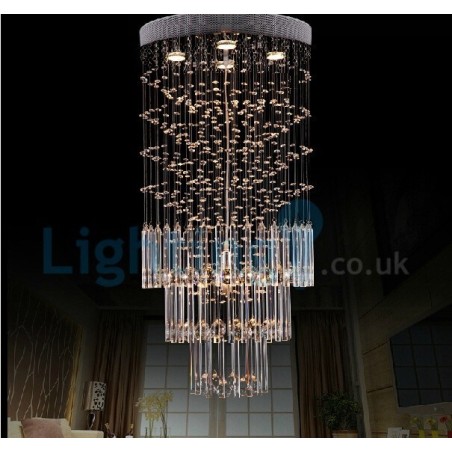 Lampadario a sospensione moderno in cristallo a goccia, 4 LED, 50 x 50 x 100 cm