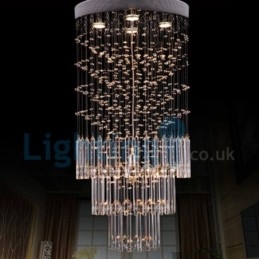 Lampadario a sospensione moderno in cristallo a goccia, 4 LED, 50 x 50 x 100 cm