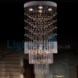 Lampadario a sospensione moderno in cristallo a goccia, 4 LED, 50 x 50 x 100 cm